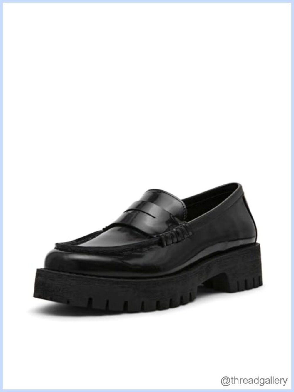 Platform Luggage Loafers Round Toe 1.5in Heel Slip-On